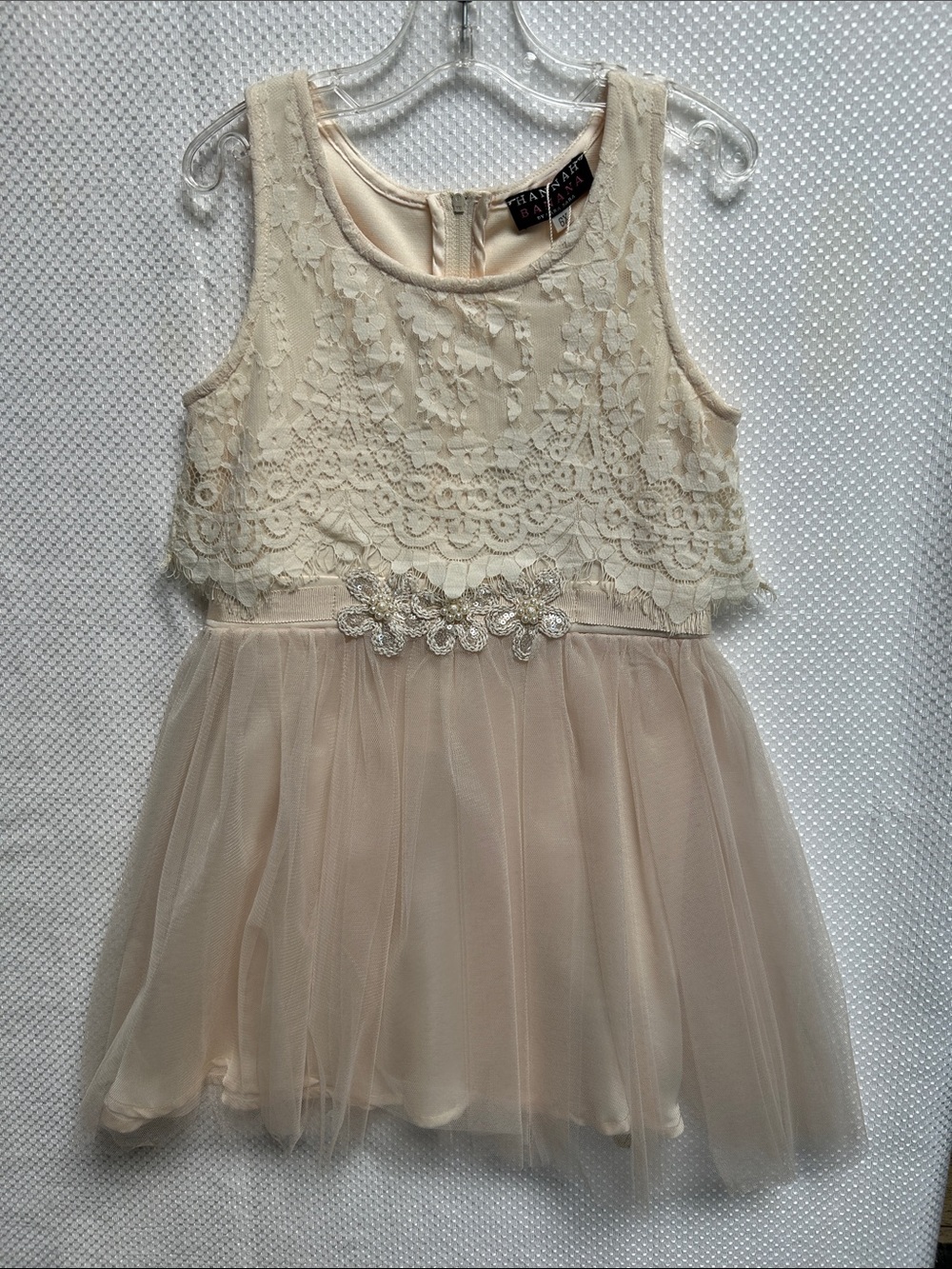 Stunning ! Hannah Banana  by Sara Sara, Ivory Lace & Tulle Floral Dress. NWT
